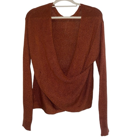 Autumn Orange Forever 21 open back sweater - women’s size medium - Picture 2 of 6